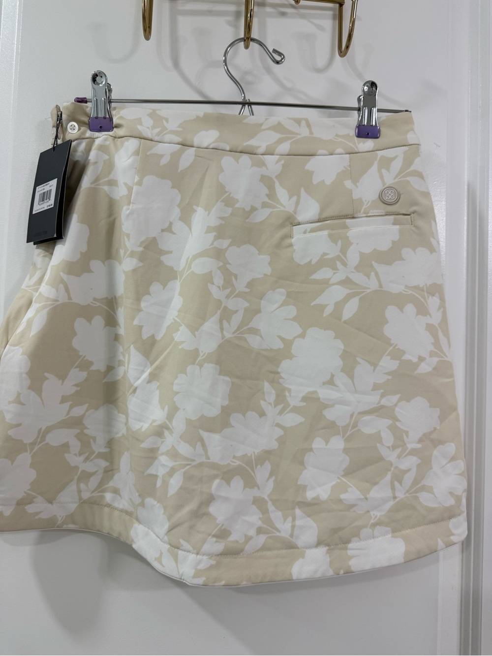 G/FORE Cream & White Floral Print Skirt
